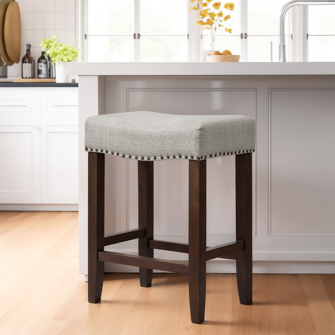 Jaeshon Backless Bar Stools for Kitchen Island, Modern Counter Stool with Wooden Seat